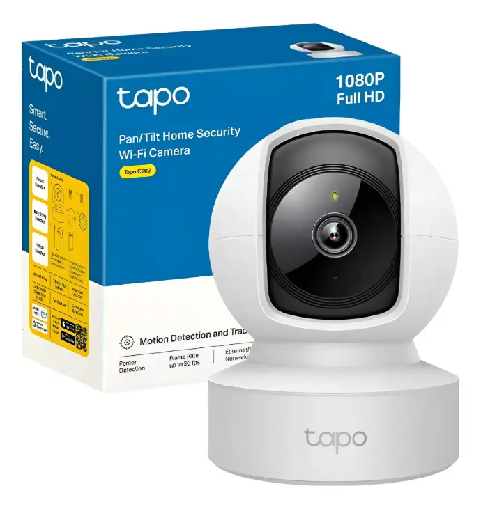 Camara Tp-link TAPO C202 Wifi Vigilancia 360 Grados Hd Vision Ai Deteccion Alarma Luz Sonido Voice Control